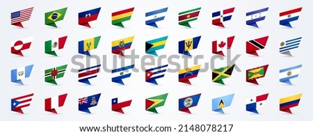 North And South America Flag Set