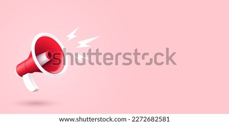 Realistic Megaphone Illustration With Blank Presentation Space