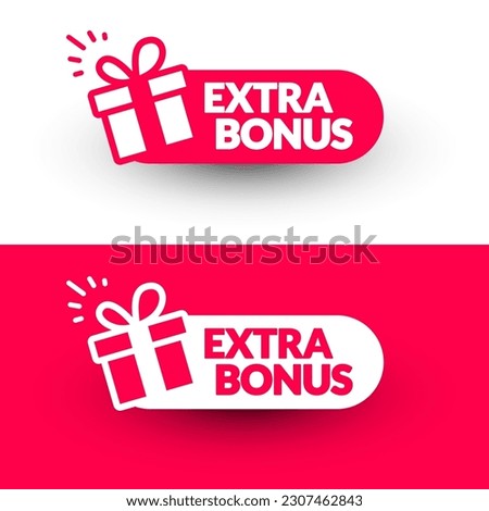 Rounded Label With Gift Icon And Text Extra Bonus