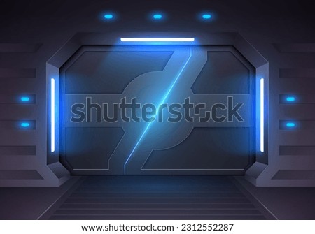 Futuristic Laboratory Door Or Space Ship Gate