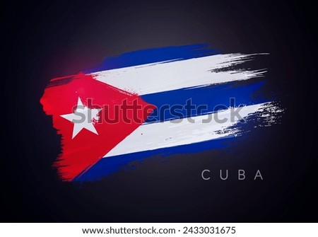 Brushstroke Grunge Style Flag Of Cuba