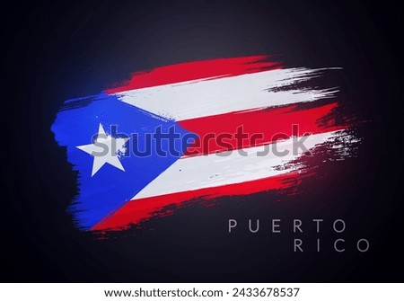 Brush Stroke Flag Of Puerto Rico