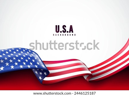 Waving USA Banner. Unites States Of America Concept.