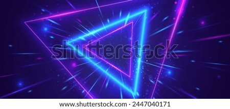 Futuristic Neon Colored Triangle Background