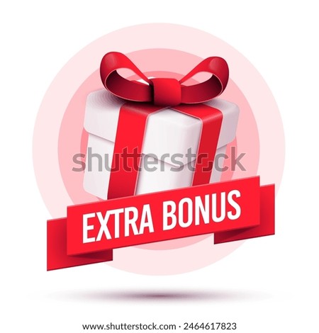 Extra Bonus Ribbon With Gift Illustration