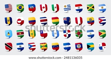 Speech Bubble Shapes With American Flags