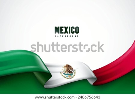 Waving Mexican Flag. Mexico Background Concept