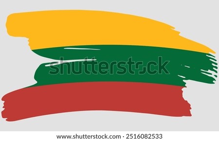 Lithuania flag brush paint texture. Grunge Lithuania flag. Lithuania emblem brush concept