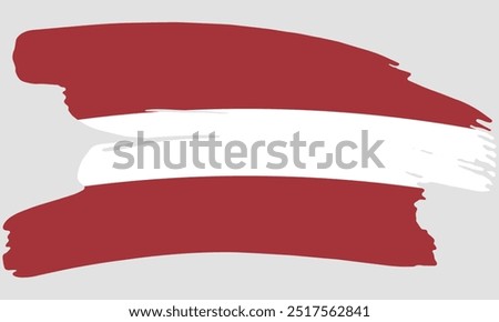 Latvia flag brush paint texture. Grunge Latvia flag. Latvian emblem brush concept