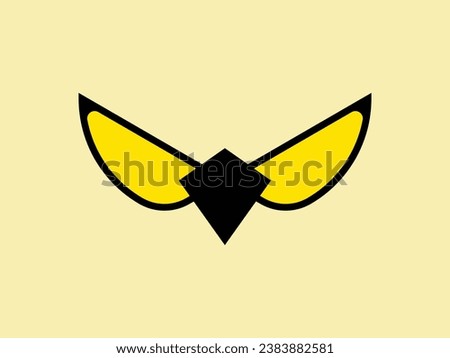 Symbol template bird face shape sharp eyes and beak