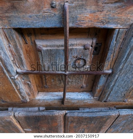 Door in Calatañazor village in Soria province of Castilla y Leon Autonomous Community of Spain, Europe Zdjęcia stock © 