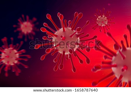 Image of Flu COVID-19 virus variant Coronavirus Covid-19 influenza banner background.Pandemic medical health cell as a 3D render.vaccine corona virus delta plus.India.Uk.Omicron variants virus africa.