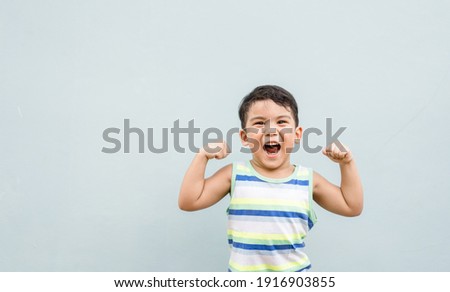 3 years old mixed race child asian caucasian boy with strong look healthy.childhood kindergarten kid with strong muscle and good emotion.Happy kid with healthcare.Pediatric, Vaccine, protect virus.