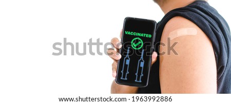 Vaccine medical health.Asian indian man getting vaccinated immunity in clinic.vaccine program, recommended inoculation, vaccination, vaccine volunteer or vaccinated patient.Coronavirus.passport.