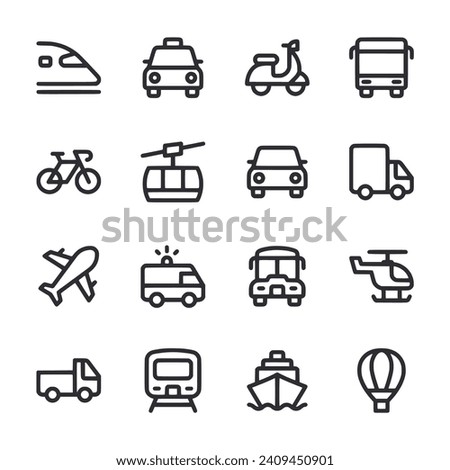 Vehicle And Transport icon set