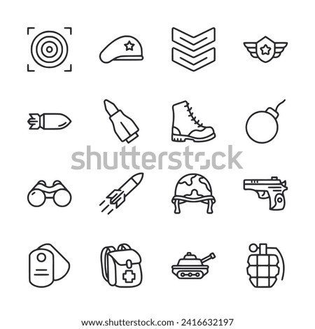 Army icon set vector illustration