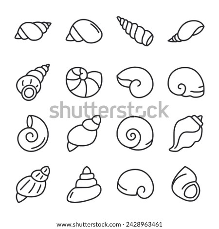 Seashells icon set vector illustration