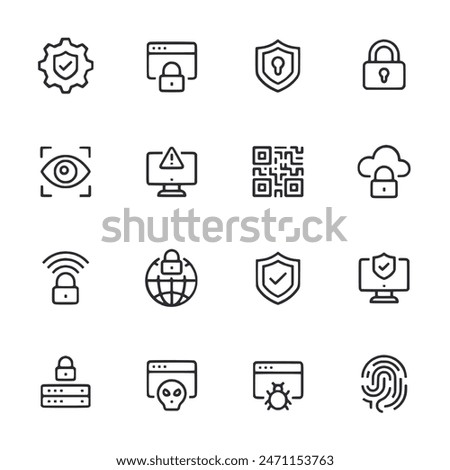 Internet security icon set vector 