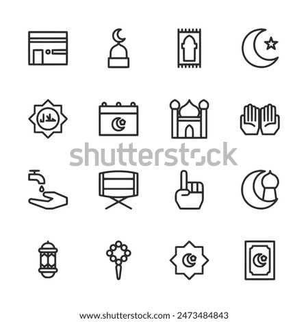 Muslim icon set vector illustration