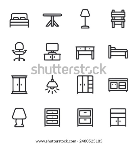 furniture icons set vector illustration