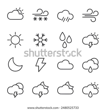 weather icons set on white