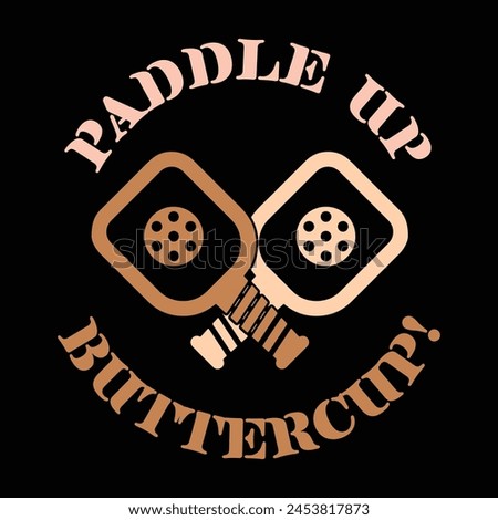 Paddle Up Buttercup! circler logo pick ball design