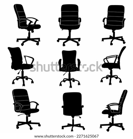 Office chair silhouette vector illustration, logo, icon