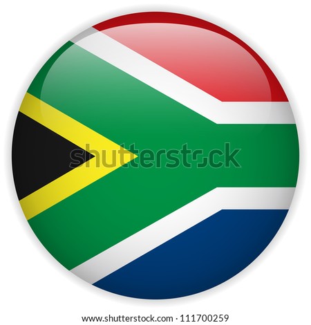 Vector - South Africa Flag Glossy Button