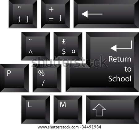 Creative keyboard with back to school key on return