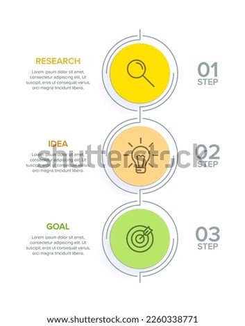 Vertical infographic design with icons and 3 options or steps. Thin line. Infographics business concept. Can be used for info graphics, flow charts, presentations, mobile web sites, printed materials.