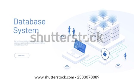 Data storage server. Transfer of user data to the server. Data flow. Digital space. Data center. Big Date. Technology isometric 3d vector illustration.