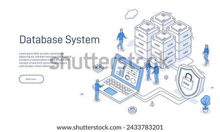 Data storage server. Transfer of user data to the server. Data flow. Digital space. Data center. Big Date. Technology isometric 3d vector illustration.