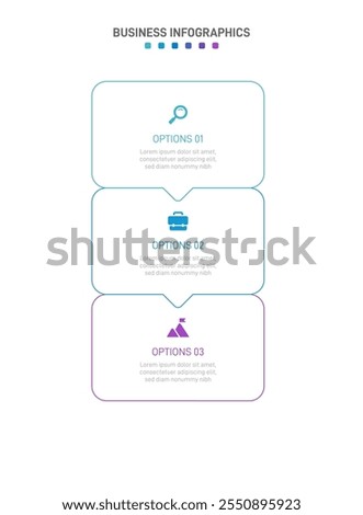 Vertical progress bar featuring 3 arrow-shaped elements, symbolizing the three stages of business strategy and progression. Clean timeline infographic design template. Vector for mobile presentation.