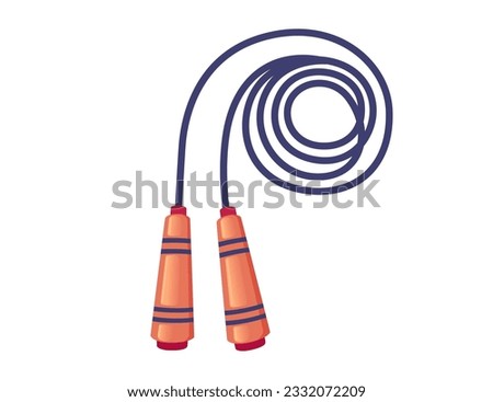 Jumping rope for fitness exercises skipping rope with orange handles vector illustration isolated on white background