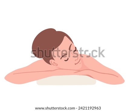 Woman getting spa treatment vector illustration isolated on white background