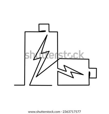 Vector continuous one line Battery illustration