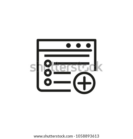 Icon of adding new file. Plus, changing, report. Computing concept. Can be used for topics like editing document, analysis, data