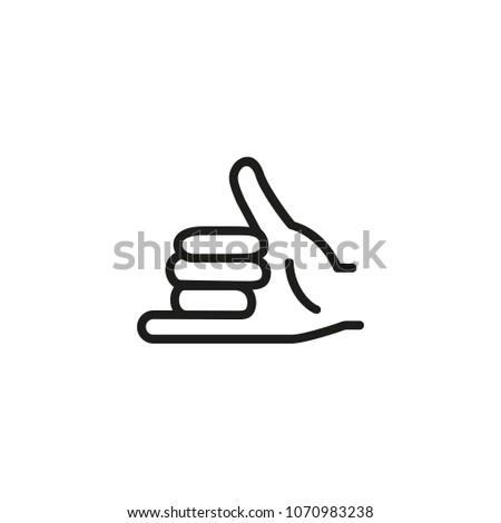 Shaka gesture line icon. Surfer, thumb up, little finger. Gesturing concept. Can be used for topics like deaf language, surfing, communication.