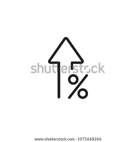 Percent up line icon. Percentage, arrow, growth. Banking concept. Can be used for topics like investment, interest rate, finance