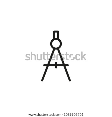 Icon of compass tool. School supply, plan, device. Drawing concept. Can be used for topics like construction, engineering, architecture