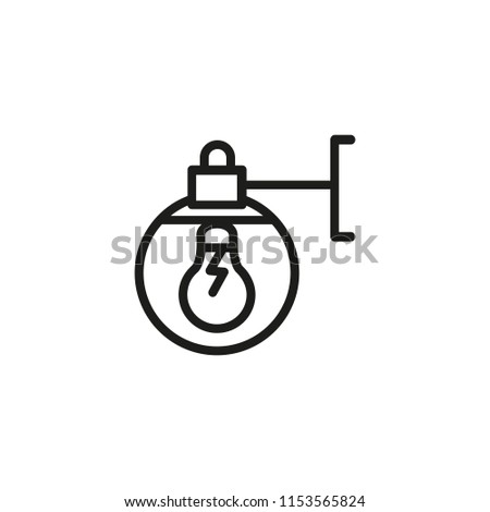 Wall sconce line icon. Lightbulb inside glass sphere fixed on wall. Light concept. Can be used for topics like electricity, exterior, streetlight
