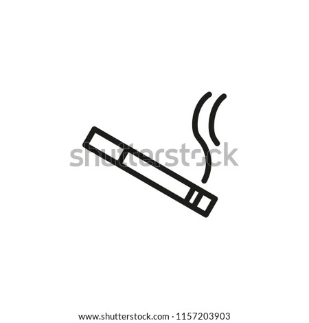Smoking cigarette line icon. Unhealthy, nicotine, smell. Addiction concept. Vector illustration can be used for topics like break, bad habit, tobacco