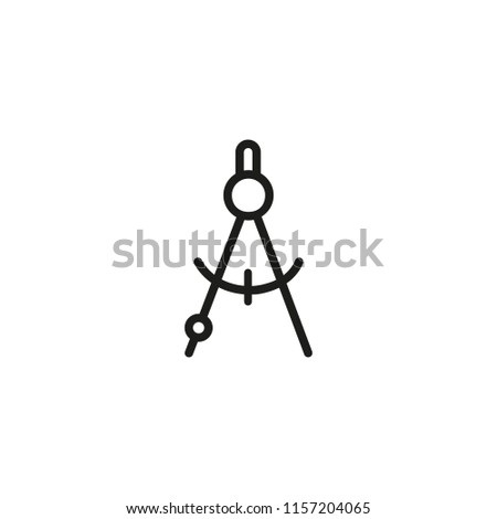 Compass line icon. Measurement, tool, drafting. Engineering concept. Vector illustration can be used for topics like construction, accuracy, architecture