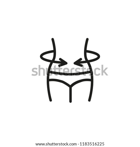 Weight loss line icon. Waist, figure, diet. Slimming concept. Vector illustration can be used for topics like fit body, healthy eating, sport