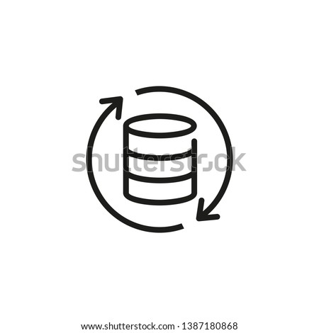 Data refreshing line icon. Updating database, reloading data, restarting database. Database concept. Vector illustration can be used for topics like technology, information, internet
