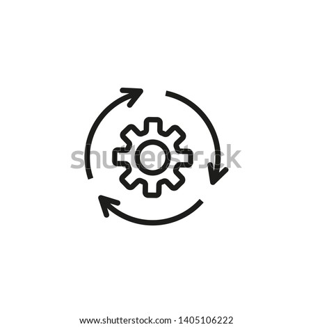 Agile process line icon. Gear, arrow, circle, cycle. Agile development concept. Vector illustration can be used for topics like update, technology, engine