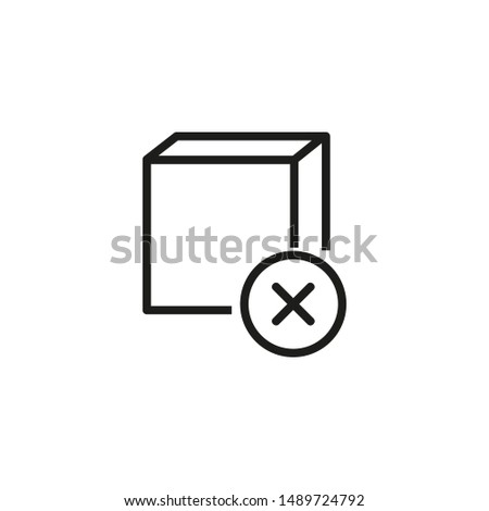 Canceled delivery line icon. Delete order, canceled mail, remove purchase. Reject or cancel concept. Vector illustration can be used for topics like shopping, e-commerce, service