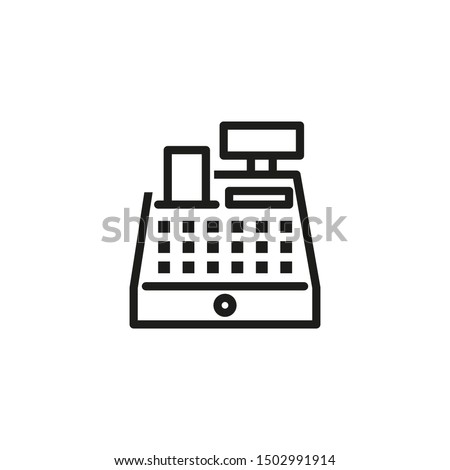Cashbox line icon. Counter cash register payment. Cashier concept. Vector illustration can be used for topics like store payment checkout