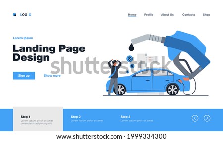 High price for car fuel concept. People wasting money for gasoline, changing car for scooter, saving cash. Flat vector illustration for economy, refueling, city transport concept