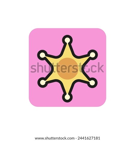Line icon of sheriff star. Award, policeman, police station. Symbols concept. Can be used for signboards, poster, brochure pictograms